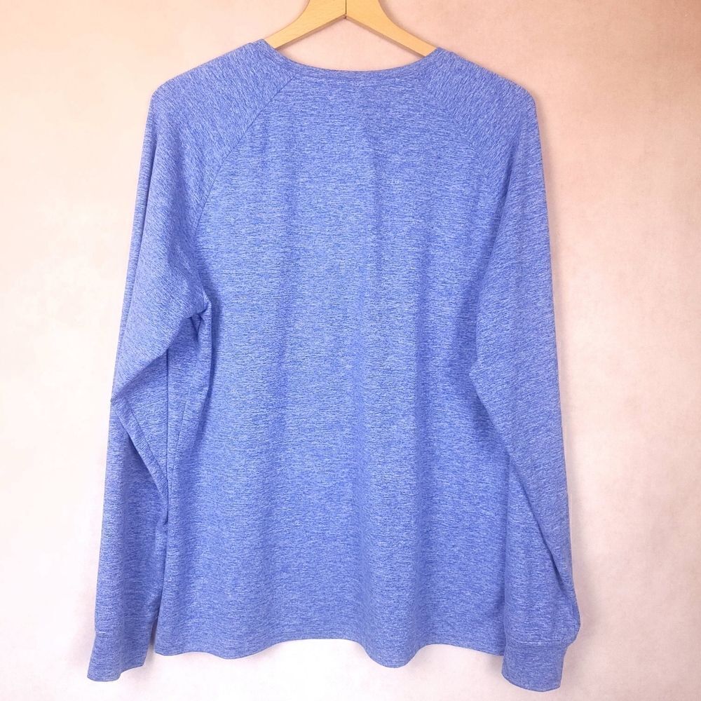 01 Algo 01 Performance Blue Heathered Henley Long… - image 3